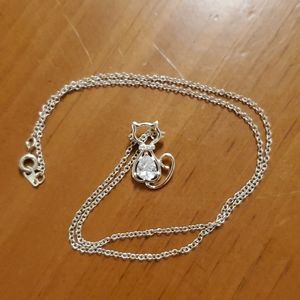 Silver Cat Necklace